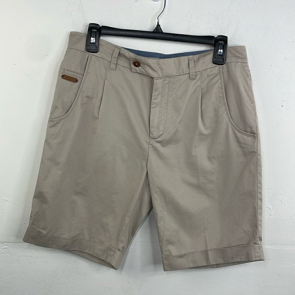 Zara Man Mens Khaki Flat Back Pockets side pockets Cotton front button zip 30”